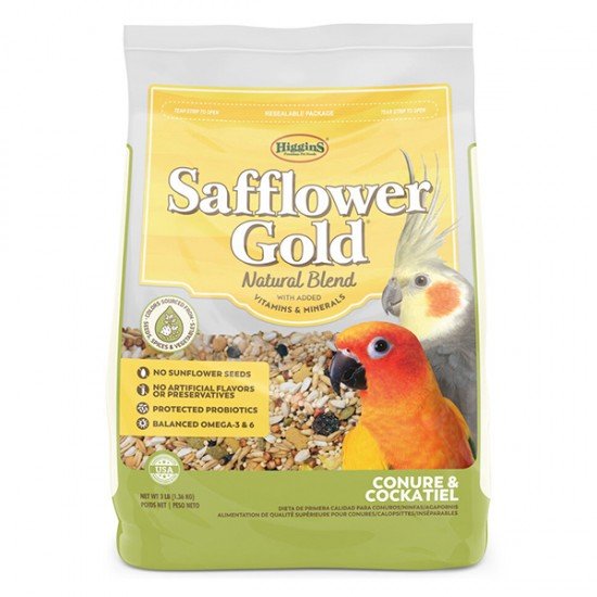 Higgins Safflower Gold Conure and Cockatiel Higgins Safflower Gold Conure and Cockatiel